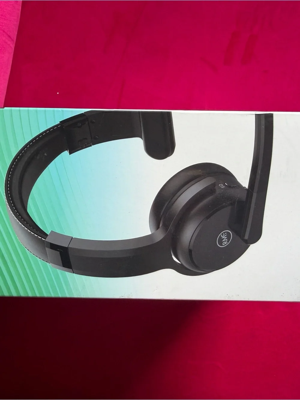 Black On-Ear Headset with Boom Microphone by